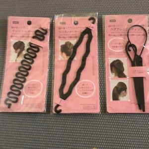 3 x hair buns and braids tools lot new